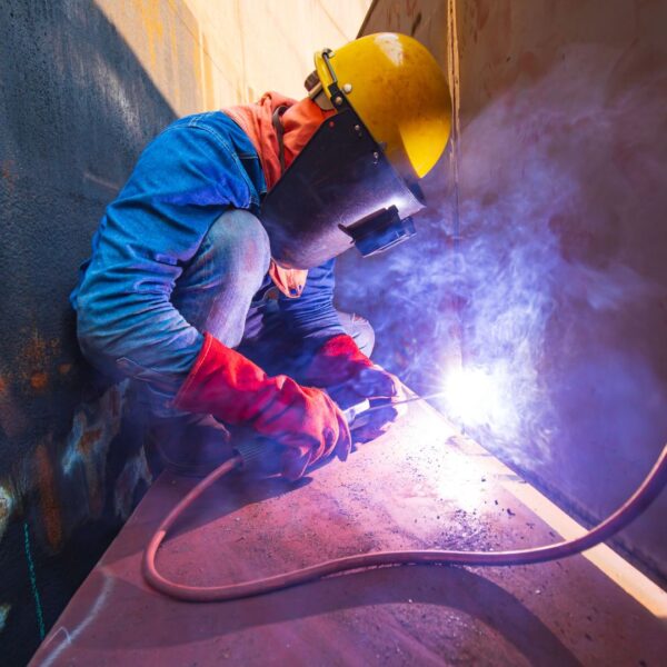 person welding materials